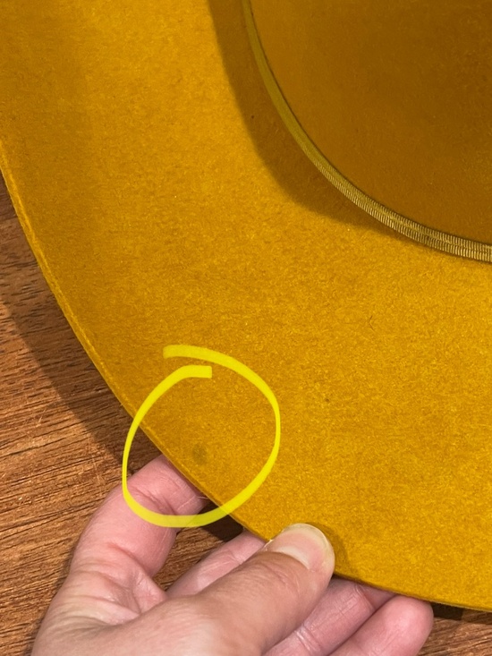 READ Vtg Resistol Western Self Conforming Felt Cowboy Hat Mustard Yellow 7 1/4 main image 5
